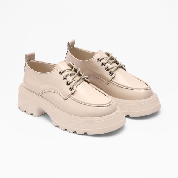 Chunky Sole Oxfords - Beige