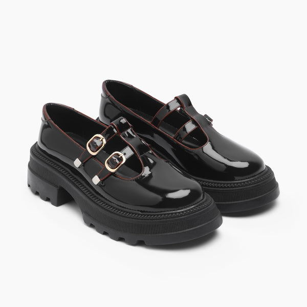 Sleek Wide-Strap Slides - Brown