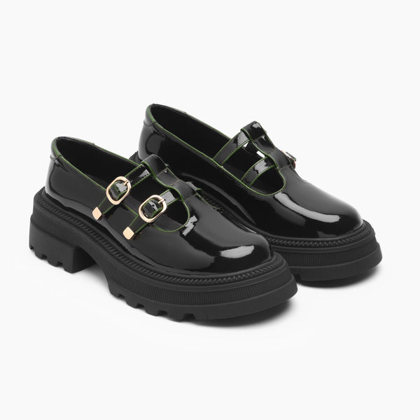 Sleek Wide-Strap Slides - Green