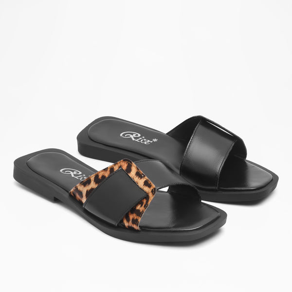 Minimalist Toe Loop Flat - Tiger Black