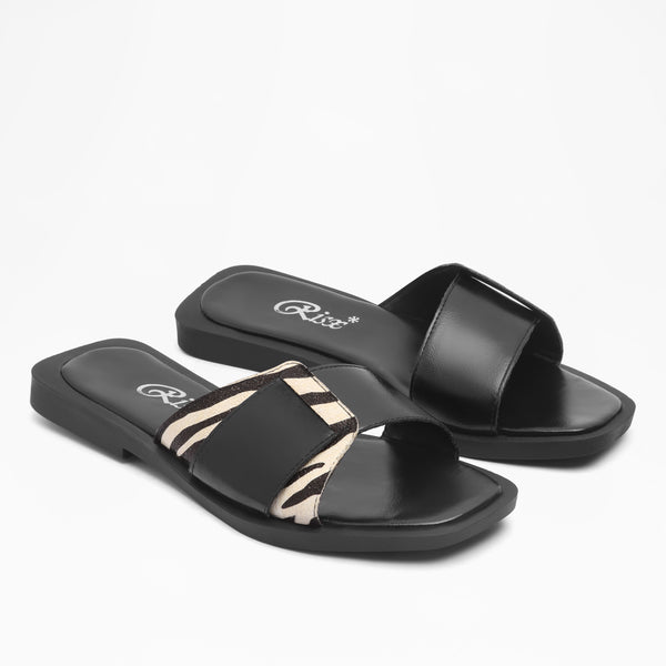 Minimalist Toe Loop Flat - Zipera Black