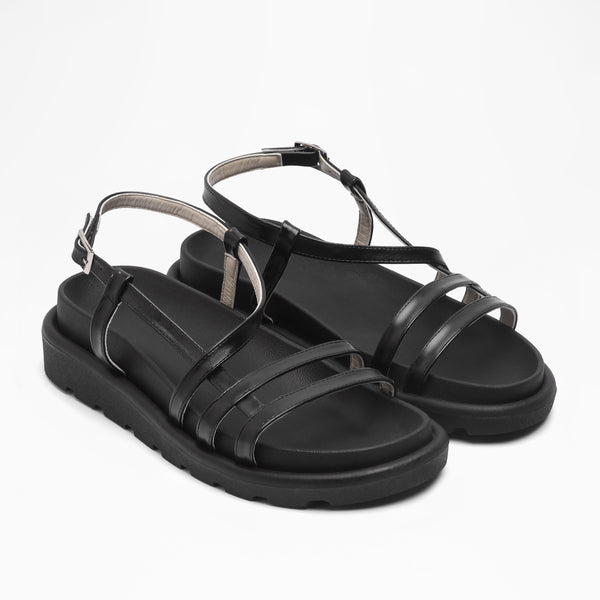 Minimalist Platform Sandals - Black