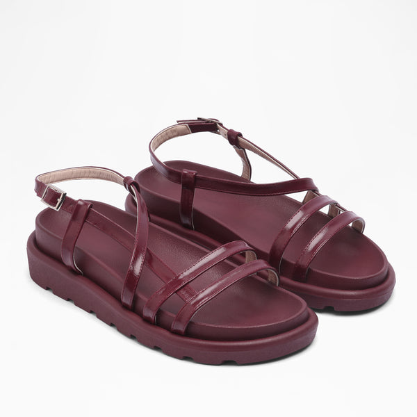 Minimalist Platform Sandals - Marron