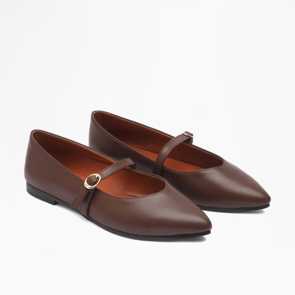 Textured Braid Open-Toe Flats - Brown