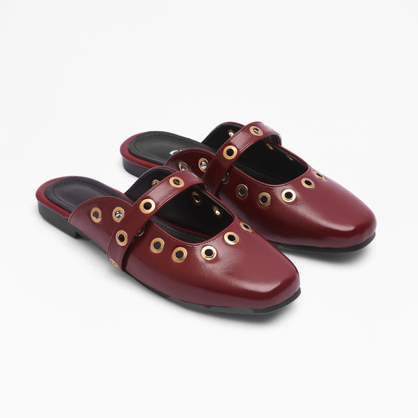 Comfort Puffy Mule Flats - Marron