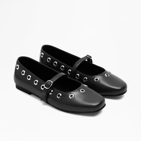 Multi-Strap Woven Thong Flats - Black