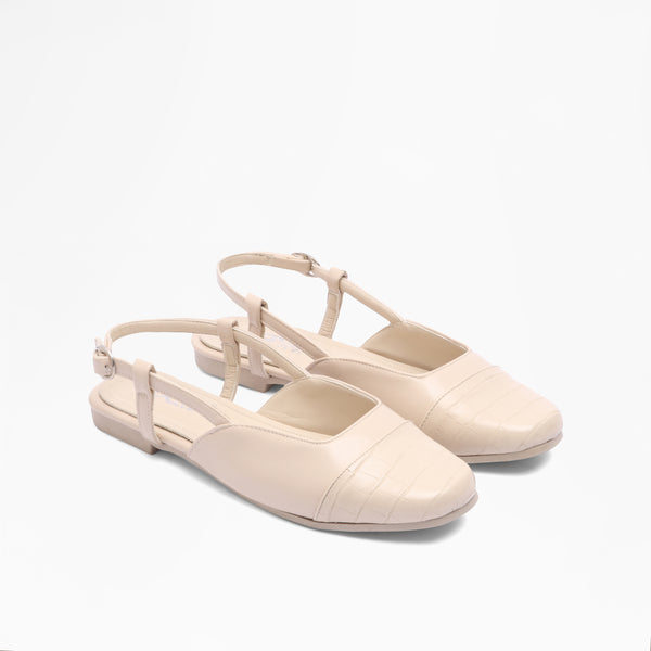Central Bar Multi-Strap Flat - Beige