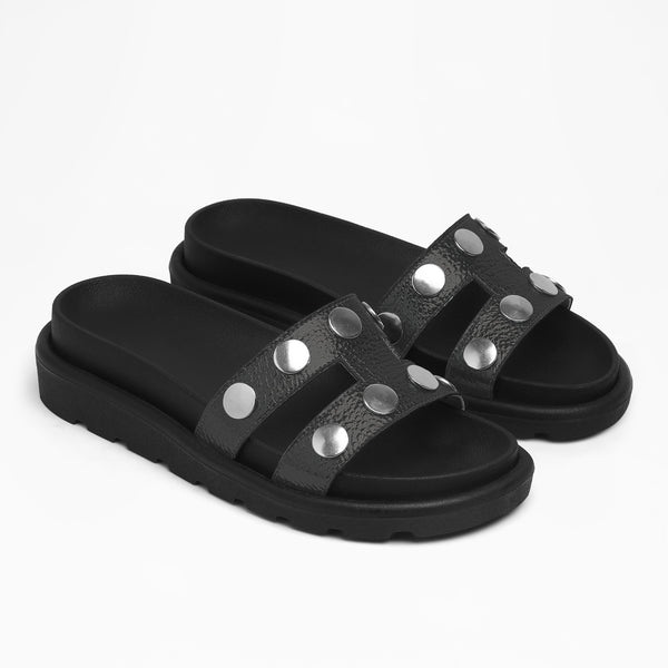 Puffy Single Band Flat - Black