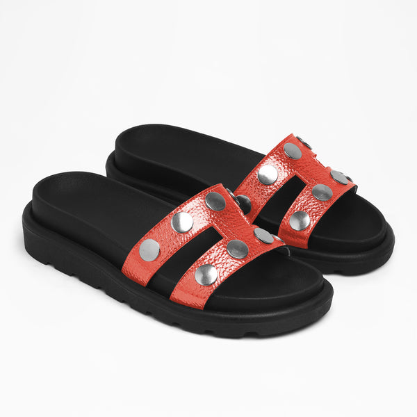 Puffy Single Band Flat - Red