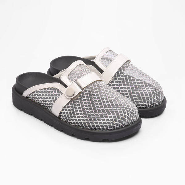 Modern Split-Strap Flat - White