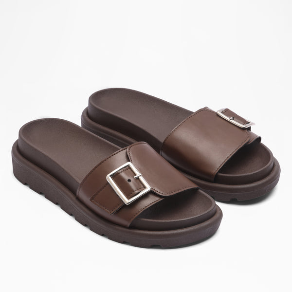 Intertwined Multi-Strap Flats - Brown