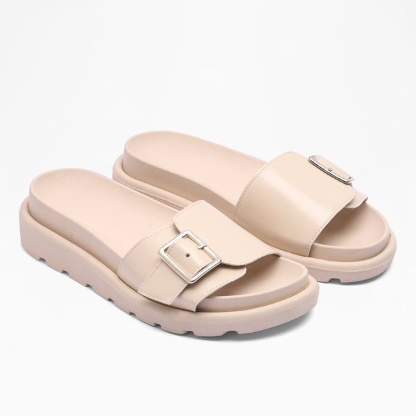 Intertwined Multi-Strap Flats - Beige