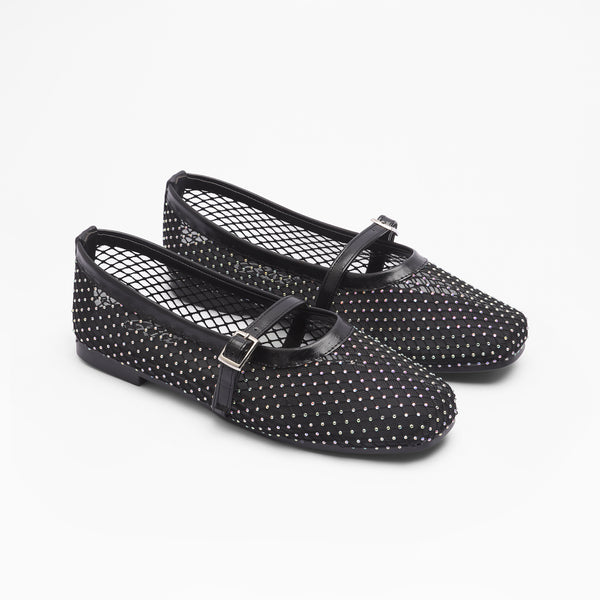 Voluminous Woven Mule Slides - Black
