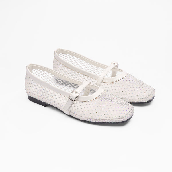 Voluminous Woven Mule Slides - White