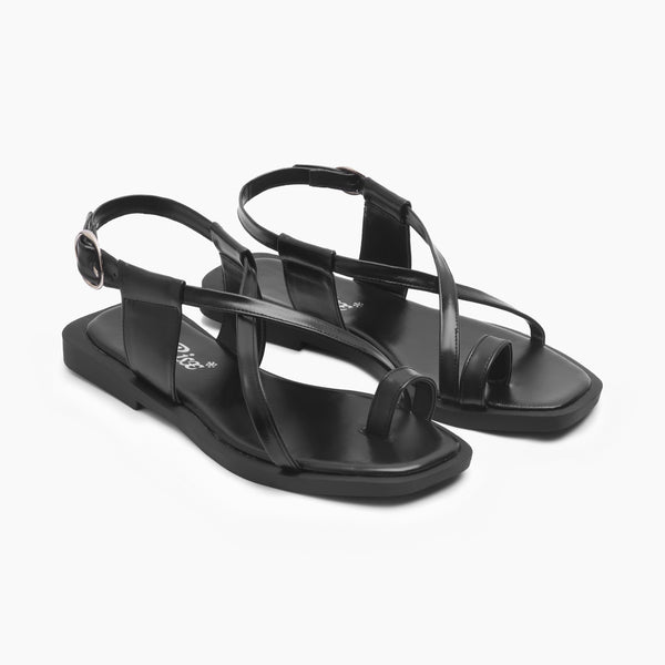 Circular Ornament Flat Slides - Black