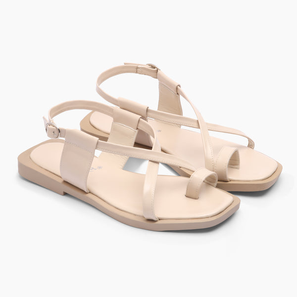 Circular Ornament Flat Slides - Beige